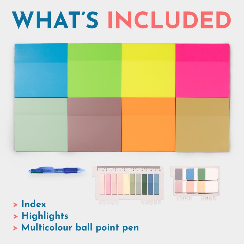 AbiVos 720 See Through Transparent Sticky Notes Set: Index Tabs,