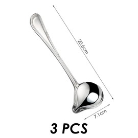 Set of 3 Stainless Steel Spoons, Kitchen Spoons, Creative Kitchen Utensils, Sauce Spoons, Kitchen Spoon with Long Handle