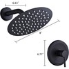 SaniteModar Black Shower Faucet Set 8 Inch Round Rainfall Shower