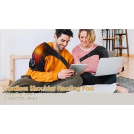 AFDEAL Cordless Heated Shoulder Massager – Rechargeable Heating Pad Wrap for Shoulder