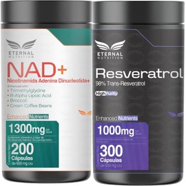 NAD+ Puro y Resveratrol 98% para Energía Celular, Antioxidantes y Bienestar de la Longevidad