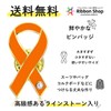Awareness Ribbon Pin, Flat Ribbon, Badge, Orange: Racial discrimination, etc