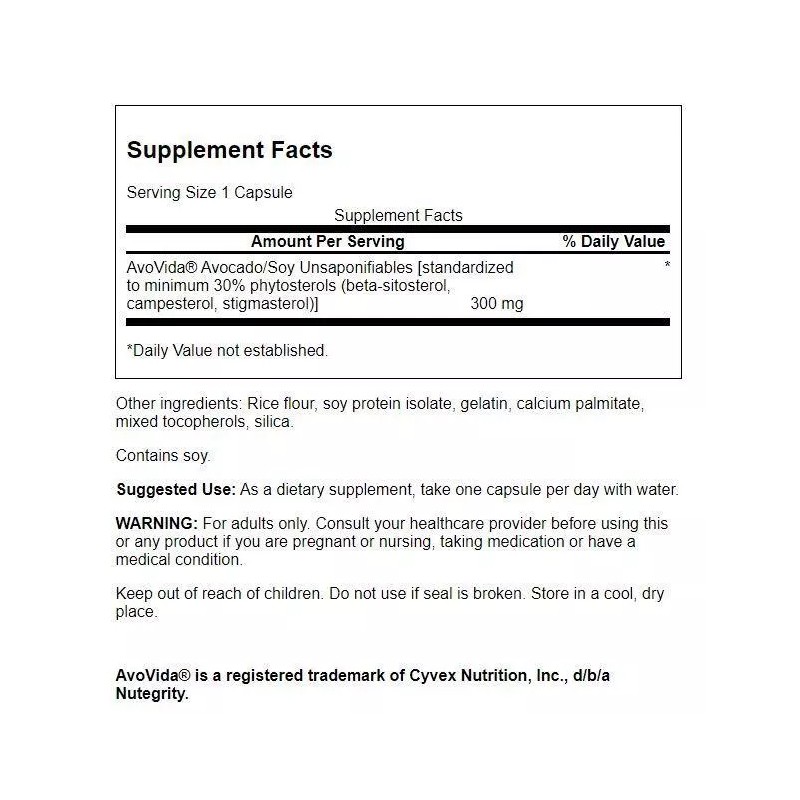 Swanson AvoVida Maximum Strength Capsules, 300 mg, 60 Count