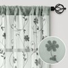 HOMEIDEAS Sage Green Sheer Curtains 84 Inches Long 2 Panels