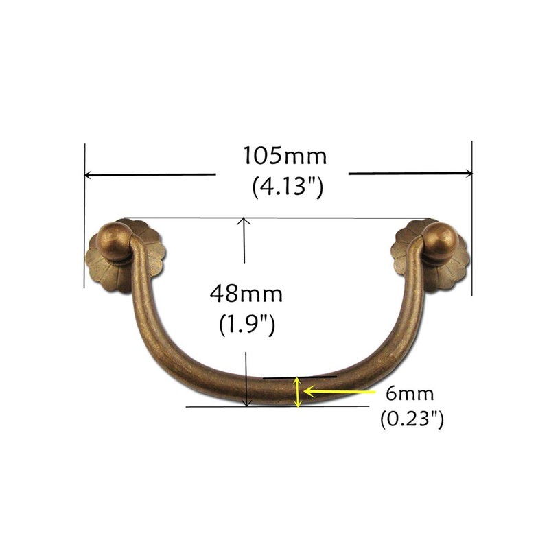 COSIBOA 6 Pack Traditional Bail Cabinet Hardware Handle Pull Antique