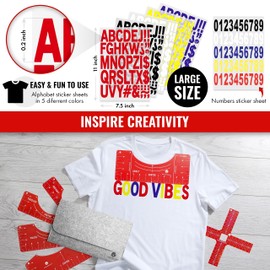 Tshirt Ruler Guide for Vinyl Alignment - T Shirt Ruler Guide for Heat Press, Shirt Measurement Tool for Heat Press, T-Shirt Ruler Centering Guide with Stickers