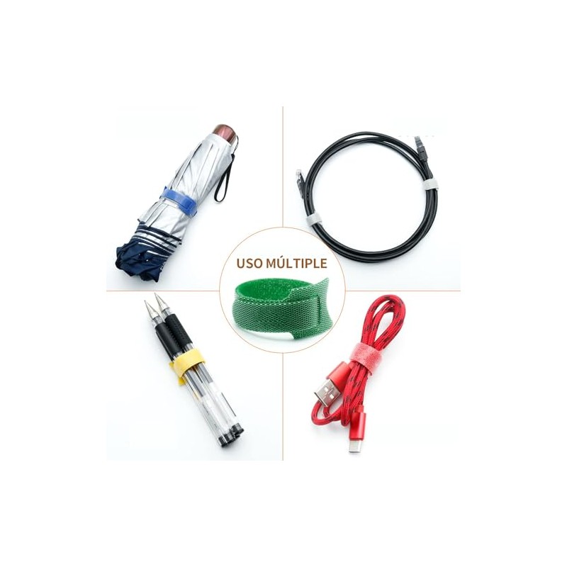 120 Pcs Ataduras de Cables Reutilizables con 10 Pcs Cierre