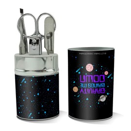 Gravity Brings Me Down Funny Humor Stainless Steel Manicure Pedicure Grooming Beauty Care Travel Kit