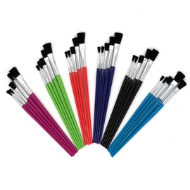 Emraw Paint Brush Set Assorted Size 6 Pack Artist Soft Anti-Shedding Hog Bristle Paint Brush Set for Acrylic Watercolor Oil Painting Nail Art Brush 30 Piece Drawing Pen