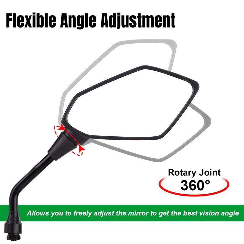 CICMOD Motorcycle Side Rearview Mirrors for Scooter ATV Cruiser Moped,