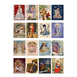 Paquete de papel Decoupage (35 hojas de 6 x 8 pulgadas) Jesus Born on This Day Christmas FLONZ Tarjetas de fotos de Navidad de estilo clásico para decoupage, manualidades y álbumes de recortes