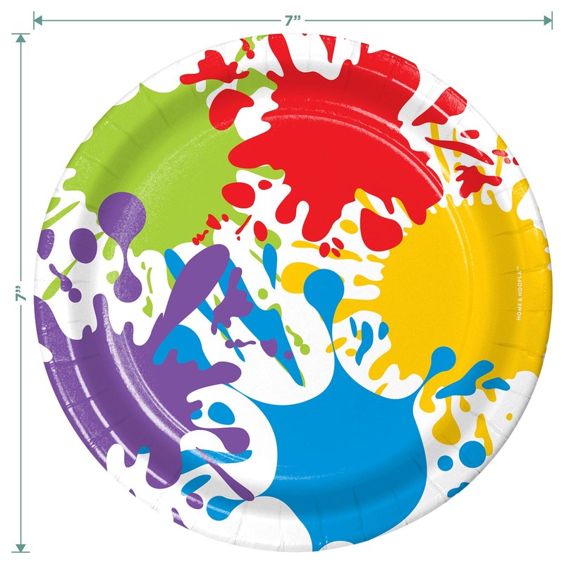 Art Party Supplies - Colorful Artist Paint Splatter Paper Dessert