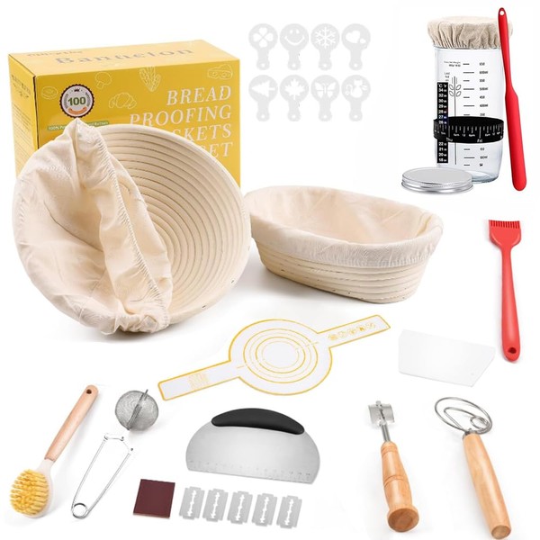 KBIBCK Sourdough Starter Kit, 13PCS Sourdough Bread Baking Supplies with