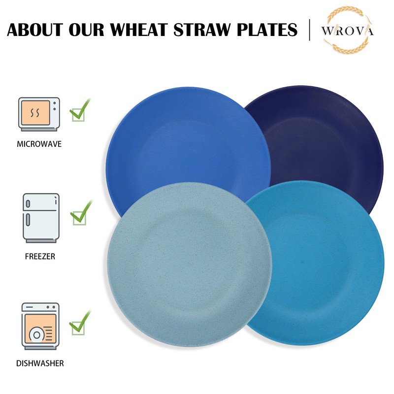 Wrova Wheat Straw Dinner Plates 10 Inch Unbreakable Set of