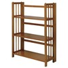 Casual Home 3-Shelf 27.5" Wide Folding Stackable Bookcase, Chestnut (New)