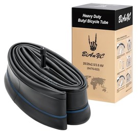 BiAnYC Heavy Duty 28/29 Inch Bike Tube 28/29x2.5-3.0 Schrader Valve Compatible with 28/29x2.5-3.0 Bike Tire (AV32mm) - 1 PC (Black)