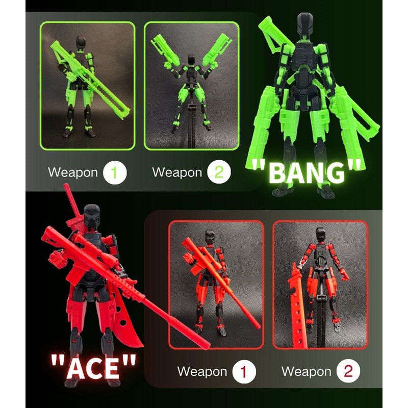 7.1" T13 Action Figure for Kids,3D Printed Titan 13 Figure