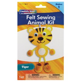 Creativity Street Felt Sewing Animal Kit, Tiger, 4.25" x 10.75" x 0.75", 1 Kit