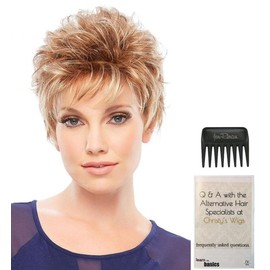 Bundle - 3 items: Sheena Petite Wig by Jon Renau, Christy's Wigs Q & A Booklet & Wide Tooth Comb - Color: 12FS8