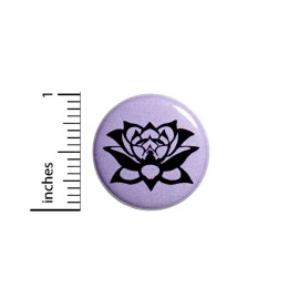 Vintage 80s 90s Style Pin Button Purple Lotus Flower Backpack Pin 1” 54-26