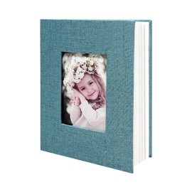 HenPisen Photo Album 4x6 100 Pockets, Linen Cover Top Loader Vertical, Slip-in Picture Sky Blue Pockets Albums for Wedding, Family, Anniversary, Baby, Vacation