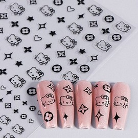 6 Types of Cute Character Kitty Nail Stickers / 네일아트 귀여운 케릭터 냥이 고양이 네일스티커 6종