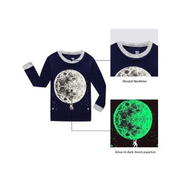 KikizYe Big Boys Space Pajamas Sets Long Sleeve 4 Pieces Kids Pjs Size 12