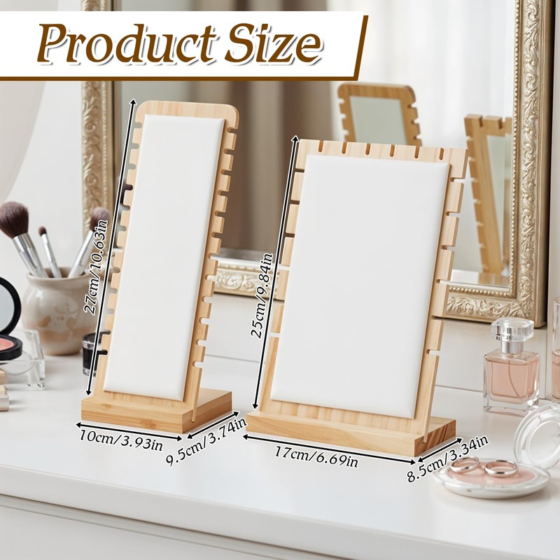 Xosjska 4 Pcs Bamboo Necklace Display Stand Bamboo Panel Jewelry