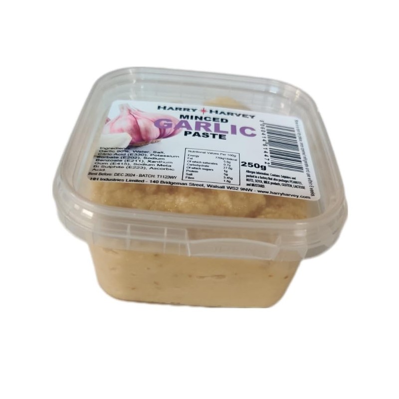 Harry Harvey Minced Garlic Paste 250g, Crushed Puree - Ready