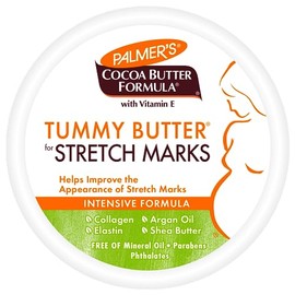 Palmer's Cocoa Butter Formula Tummy Butter, Bálsamo para la Panza -Estrías y Cuidado de la Piel Durante el Embarazo, Hipoalergénico, Dermatológicamente Probado, Fórmula Intensiva, 125g