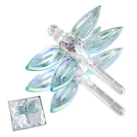 H&D HYALINE & DORA Crystal Dragonfly Figurine, Glass Animal Ornament, Collectibles, Home Decor