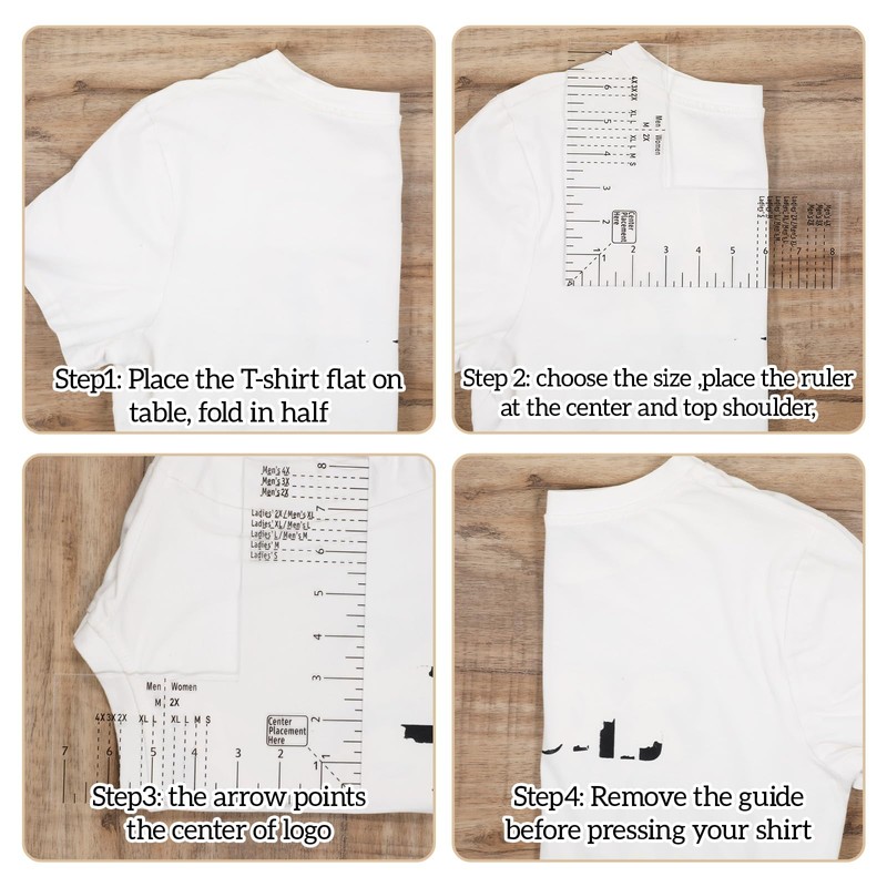 Left Chest Logo Placement Tool for Heat Press T-Shirt Ruler