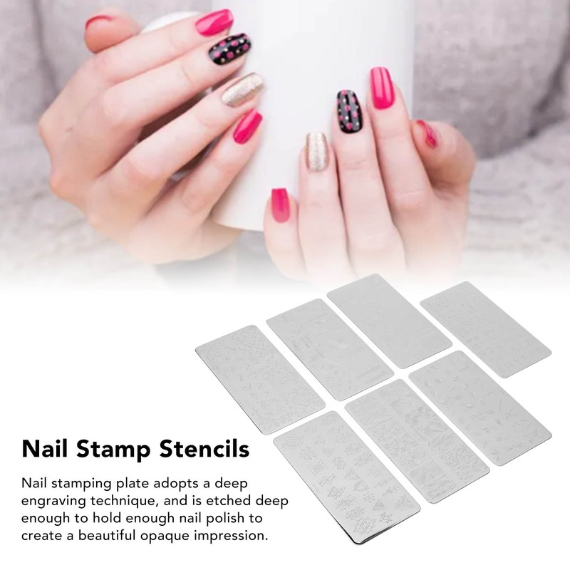 7pcs Nail Stamping Plate Women Nail Art Templates Nail Multi