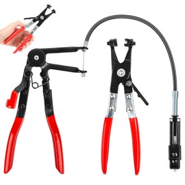 Set of 2 Hose Clamp Pliers, Hose Clamp Pliers with Straight Neck, Car Hose Clamp with Wire Shaft, Removal and Installation Tool for Car Repairs