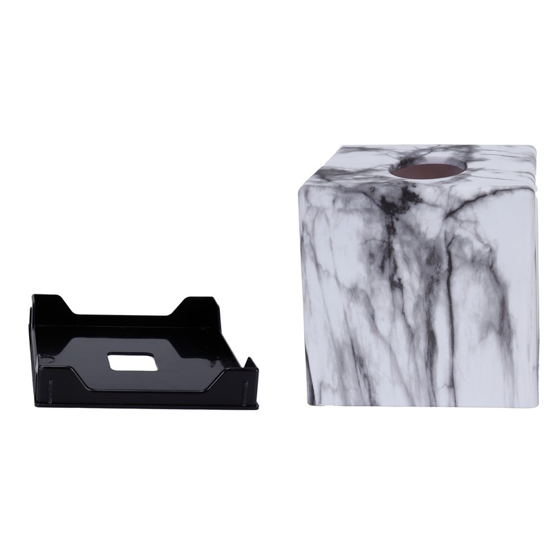 Tissue Box with Marble Printing Square Toilet Paper Holder for