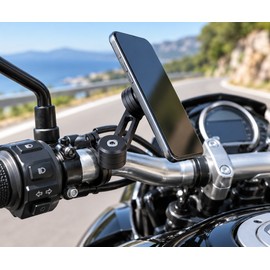 Motorcycle Phone Mount for Handlebar Use – Anti-Shock ABS & CNC Aluminum Holder for Everyday Riding