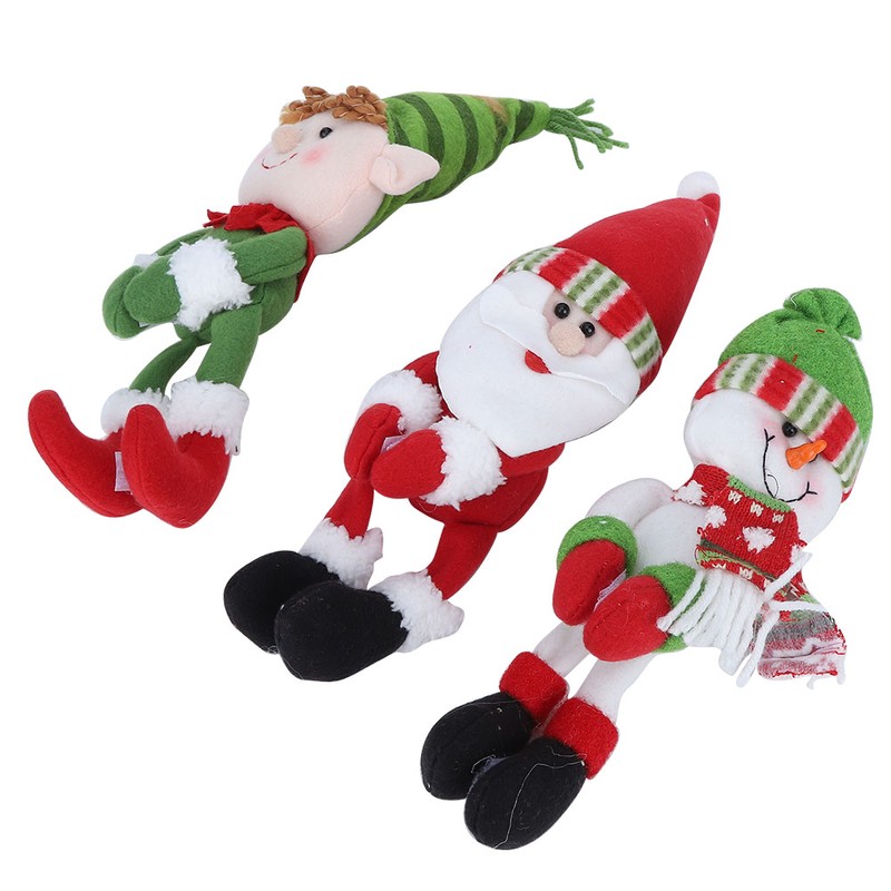 3pcs/Set Cute Santa Claus Snowman Doll Wine Bottle Cover Holder