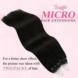 YoungSee Microlink Hair Extensions Human Hair Dark Brown Micro Loop Human Hair Extensions Dark Brown 14In Micro Ring Hair Extensions Human Hair Brown Micro Bead Hair Extensions for Wedding 50s/50g