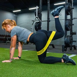 Serious Steel Fitness Fabric Mini Loop Non-Slip Resistance Band Set, Warm-Up, Physical Therapy, Glute Training, Speed and Agility Exercise Bands (Level 1 - X-Light (Yellow))