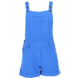 GURU SHOP Goa Women's Cotton Bib Shorts Dungarees Short Jumpsuit, Cornflower-blue