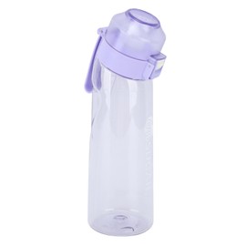 Fragrance Water Bottle 650ml Pop Up Cover Transparent Portable Outdoor Sports Scent Water Cup with Straw Purple