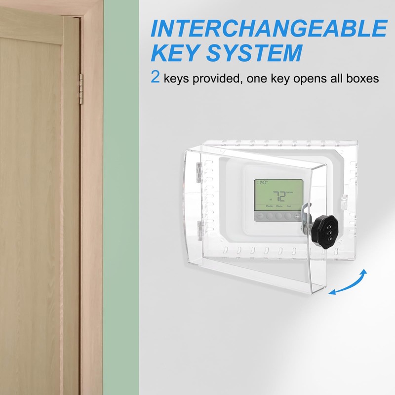 PATIKIL Thermostat Lock Box with Combination Lock, Universal Clear Thermostat