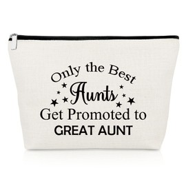 Aunt Gift New Aunt Gift Makeup Bag Auntie to Be Gift Auntie Gifts from Niece and Nephew Aunt Thank You Gift Mother's Day Christmas Birthday Gift for Auntie Cosmetic Pouch Best Great Aunt Ever Gifts