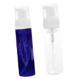 Ipetboom 2pcs Clear Type Facial Bubbler Empty Travel Cosmetics Bottle for Shampoo Shower Gel Liquids Lightweight Reusable Space Saving Container