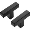 Ravinte 10 Pack Black Square Bar Cabinet Knobs 2 Inch