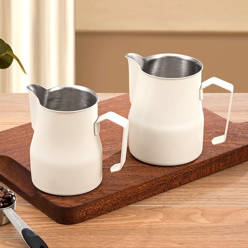 Milk Frother Cup 350ml 304 Stainless Steel Pointed Mouth Foaming