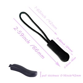 JOSDIOX 20Pcs Replacement Zipper Black Rose Red Bag Zipper Pull Pull Cord Extender for Backpacks, Jackets, Luggage, Purses, Handbags，Pants, Boots, Coats,(#14 Universal Extender)