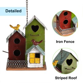 Jemeni Metal Bird Houses for Outside, Hanging Large Multi Birdhouse for Outdoor Clearance