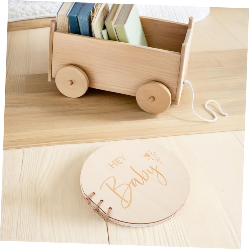 FUNOMOCYA Wood Shower Guest Book with Intricate Craftsmanship Portable Keepsake