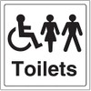 V Safety Disabled/Gents/Ladies Toilet Door Sign - 150mm x 150mm